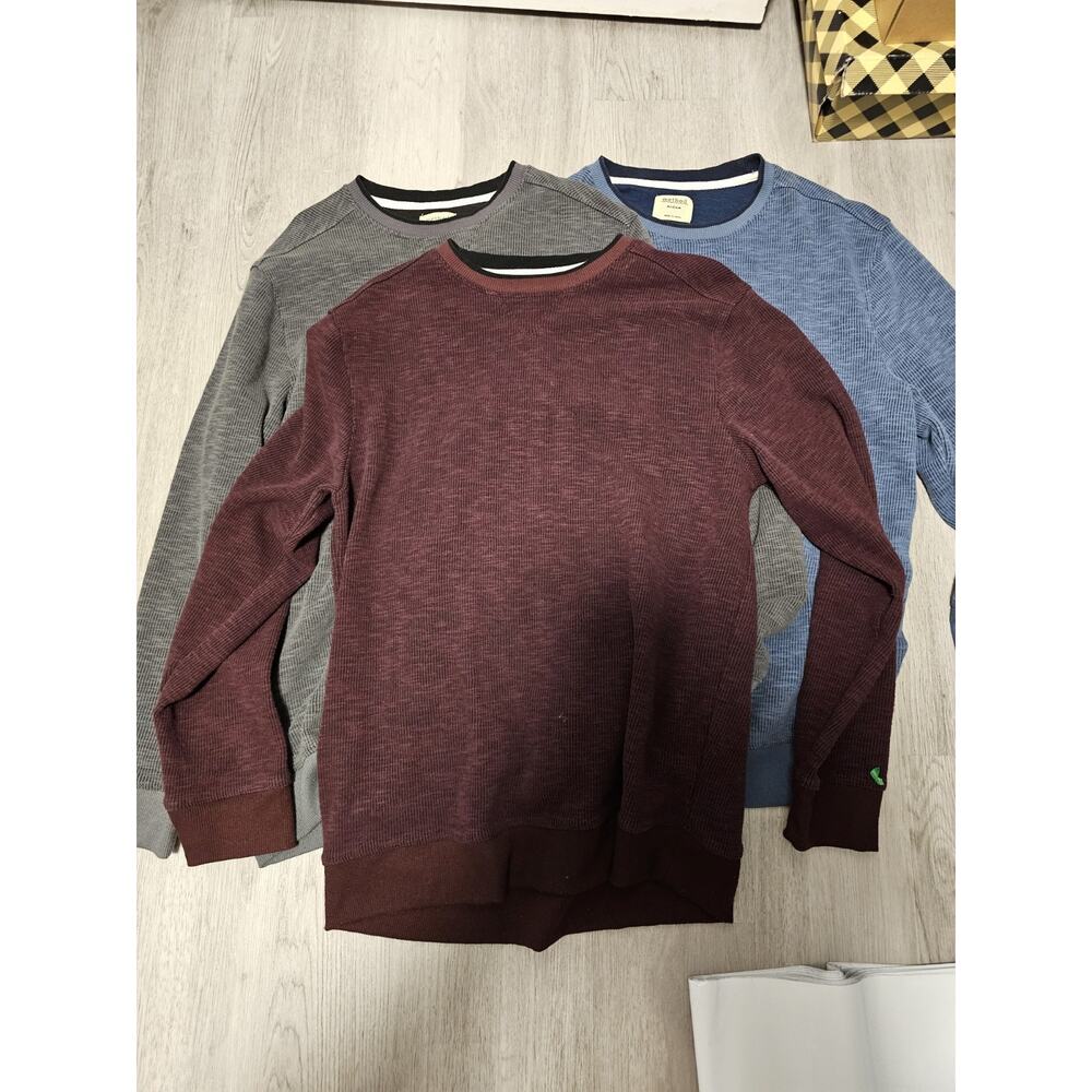 Vintage Method Mens Long Sleeve Waffle M Cotton Lot Of 3